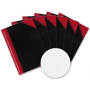 Bantex notitieboek A4 geruit, 96 vellen, 70 g/m², zwart, 6 stuks