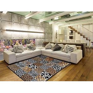 ECCOX Matris tapijt trendy dierenprint voor woonkamer of slaapkamer, meerkleurig, 190 x 275 cm