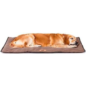 FERPLAST Hondenmat - Hondenbed Groot Wasbaar - Hondenmatras - Waterdicht en krasbestendig - Mat voor auto's, hondenhokken, kennels en hondenmanden - Zacht hondenbed - Jolly, 98 x 65 CM, BRUIN