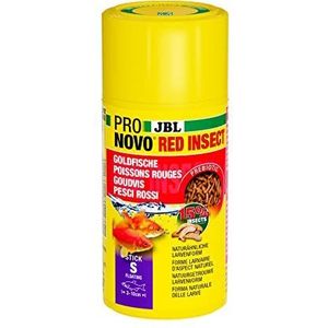 JBL PRONOVO RED INSECT STICK, voer voor goudvissen van 3-10 cm, visvoer-sticks, click-doseerder, maat S, 100 ml