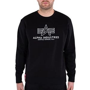 ALPHA INDUSTRIES Basic Embroidery Sweatshirt voor heren, zwart/wit, XS