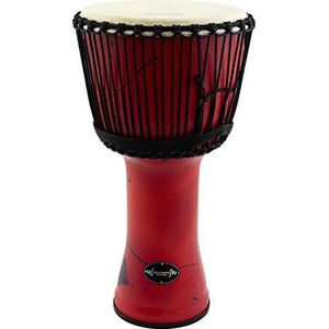 World Rhythm MDJ003-RD geitenleer PVC djembe trommel 30,5 cm (12 inch) rood