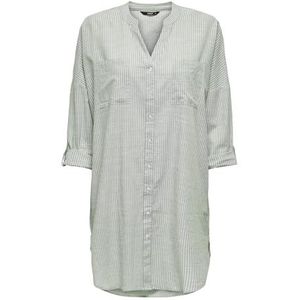 ONLY Dames Onlapeldoorn Stripe V-hals L/S Shirt WVN Shirt, Hedge Green/Stripes: cloud Dancer Stripe, XS/S