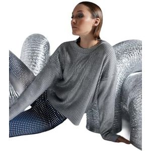 Trendyol Dames bedrukte trui met lange mouwen regular sweater, grijs, L