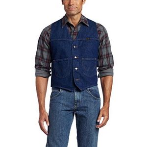 Wrangler Denim vest, ongevoerd, zonder voering, denim vest, ongevoerd jeansvest voor heren, Denim, XL