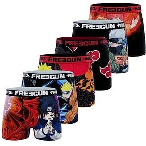 FREEGUN Kinderboxershorts Naruto, boxershorts voor jongens, Sasuke, Kakashi, Itachi (6 stuks), maat 14/16 jaar, Pack X6 Naruto 01, 14 Jaren