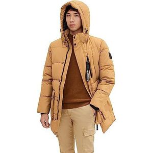 TOM TAILOR Uomini Puffer parka met gerecycled polyester 1032487, 15078 - Otter Brown, M