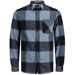 JACK & JONES Jorowen Check Comfort Shirt Ls Noos overhemd voor heren, Blazer Navy, S