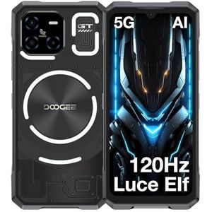 DOOGEE Blade GT 5G Telephone Portable Incassable, Smartphone Incassable avec Effet de Lumière LED, 6,72” FHD+ 120Hz, Dimensity D7050, 32GB+256GB LPDDR5, 48MP AI Caméra, 5500mAh/NFC/AI Fonction/WiFi 6
