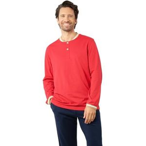 Eminence Casual, lange pyjama, nacht voor heren, rood/marineblauw, S