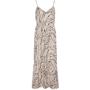 PIECES Pcsade Strap Long Dress Noos Bc maxi-jurk voor dames, Silver Mink/Aop: grafische zebra, M