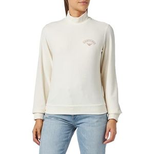 Emporio Armani Sweatshirt met ribbed velours voor dames, Pale Cream, XL