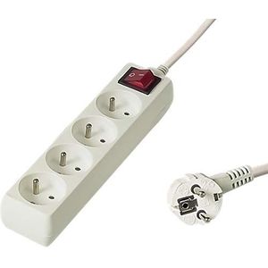 PremiumCord - PP4K-10 - Stekkerdoos - Wit - 4 Stopcontacten - 10 Meter Kabellengte