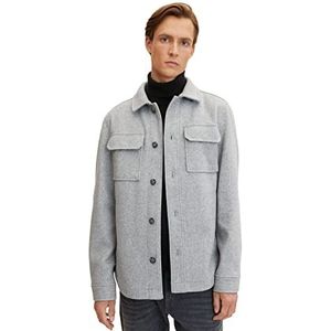 TOM TAILOR Uomini Overshirt jas 1032499, 30473 - Steel Grey Melange, XL