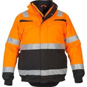 Hydrowear 043720OB Morley Winterjas Parka, Multi Inherent, 80% Katoen/19% Polyester/1% Antistatisch, Grote Mate, Hi-Vis Oranje/Zwart