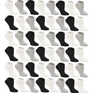 48 paar Womens laag uitgesneden enkelsokken, comfortabele lichtgewicht ademende atletische bulk pack groothandel, Assorti (Zwart/Wit/Grijs), one size