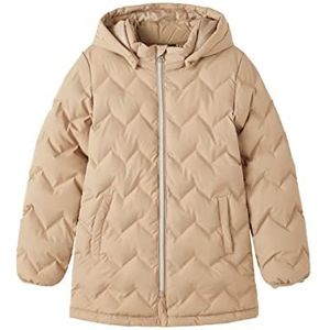 NAME IT Nmfmalene Puffer Jacket Camp Jacket voor meisjes, silver mink, 104