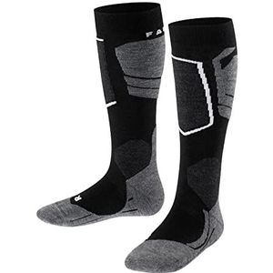 FALKE Uniseks-kind SkiSokken SK4 Advanced K KH Wol Functioneel Material Warm dun 1 Paar, Zwart (Black-Mix 3010), 31-34