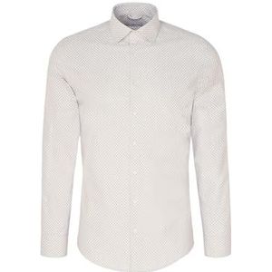 Seidensticker Flanellen Overhemd lichtgrijs, Bedrukt