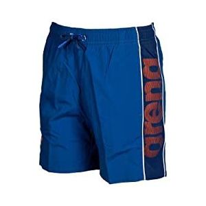 ARENA Boys' Beach Boxer Graphic Shorts voor strand kinderen en jongeren, Atlantic-marinewit, 10-11 Jaar