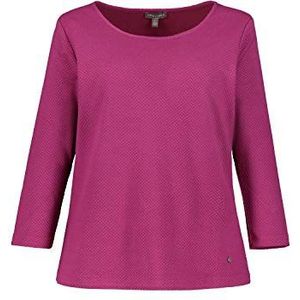 GINA LAURA Damesshirt, 3D-stippenpatroon, 3/4-mouwen 750262, donker fuchsia, S