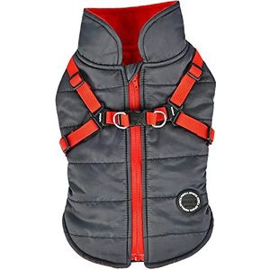 Puppia papd-vt1366-gy-l Mountaineer II Pet hondenjas, grijs, groot