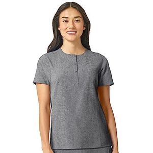 WonderWink Mandarijn kraag voor dames, Tuck-in Top, grijs Heather, medium, Grijze Hei, M