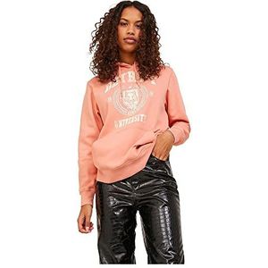 JACK&JONES JXZOEY Relaxed LS Sweat Hood SWT Hoodie, koraal Haze/Print: Detroit, XS, Koraal Haze/Print: detroit, XS