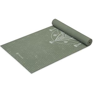 Gaiam Yogamat Premium Print Antislip Oefening & Fitness Mat voor alle soorten yoga, pilates en vloertrainingen, hemelgroen, 5 mm