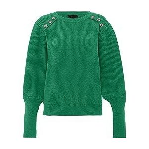 faina Dames trendy trui met schouderknopen acryl groen maat XL/XXL, groen, XL
