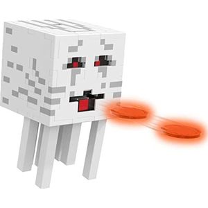 Minecraft Fireball Ghast Figure - Shooting Action & Changing Expressions - 10 Fireball Discs - Based on Video Game - Collectible - Gift for Kids 6+ - HDV46