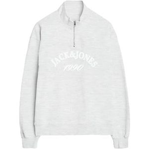 JACK & JONES Jorbleecker Branding Sweat High Neck Bf, wit (bright white), L