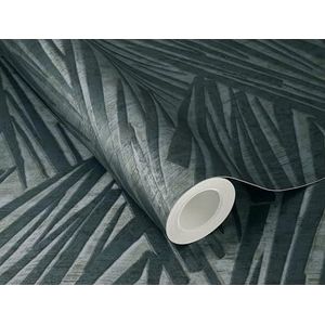 Rasch Vliesbehang 3D-effect krassen betonlook blauw metallic 608359