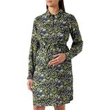 MAMALICIOUS Dames MLGARCIA LIA L/S WO ABK Jurk 2F A, Black/AOP: Flowers, L, zwart/Aop: bloemen, L