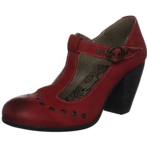 Fly London Dames Apex Mary Janes, Rood, 18.5 EU