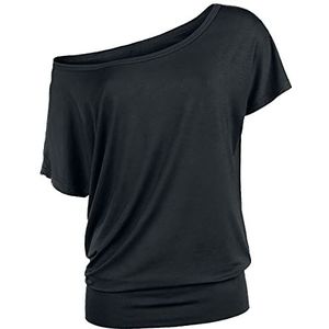 Build Your Brand Dames Ladies Viscose Tee T-shirt, zwart, L