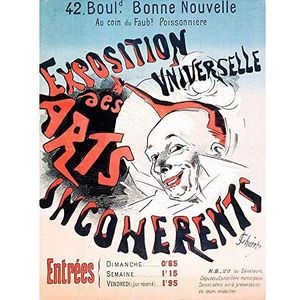 Wee Blue Coo Tentoonstelling Incoherenten Parijs Frankrijk Jules Levy Vintage Advert Art Print Poster Muurdecoratie 12X16 Inch