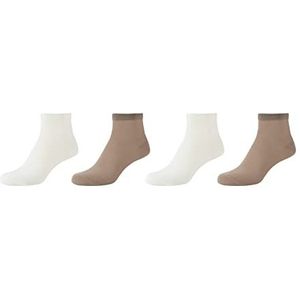 s.Oliver Socks Dames Online Women Originals Organic Mesh Enkle 4-pack sokken, zand, 35/38, zand, 35 EU