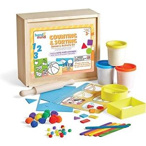 Learning Resources - Activiteitenset, berekening en sortering van speeltoestellen, sensorisch speelgoed voor sensorisch spel, speelgoed om te tellen, Montessori-speelgoed, houten opbergdoos, vanaf 3