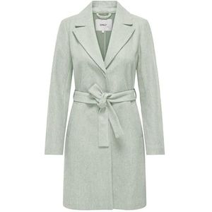 ONLY ONLNANCY Life Belted Coat CC OTW Damesjas, Subtle Green/Detail: Melange, S, Subtle Green/Detail:melange, S