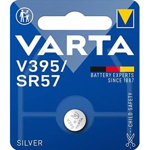 Varta batterij V395/SR57 per stuk verpakt. metallic