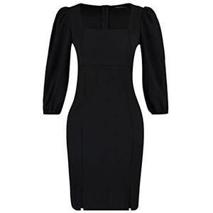 Trendyol Rechte mini-jurk met 3/4 mouwen, zakelijk getailleerd, zwart, 34