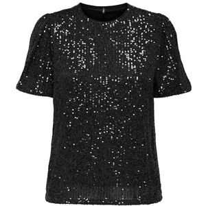 Only - Onlana ss loose sequins top - Zwart - T-shirt
