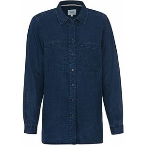 camel active Damesblouse in regular fit, blauw, XS