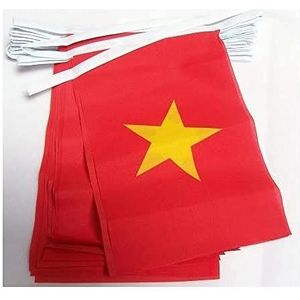 Vietnam 4 meter BUNTING Vlag 20 vlaggen 6'' x 4'' - Vietnamese STRING vlaggen 10 x 15 cm - AZ FLAG