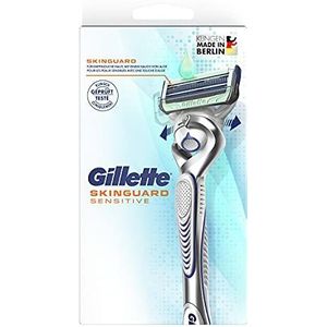 Gillette SkinGuard Sensitive nat scheerapparaat voor heren, scheerapparaat + 1 scheermesje met flexibele handgreep en huidbescherming, cadeau voor mannen