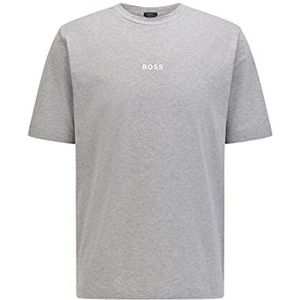 BOSS Heren TChup 1 Relaxed-Fit T-shirt van stretch katoen met logo-print, Light/pastel Grey51, L