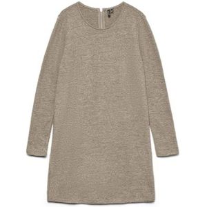 VERO MODA Dames Vmbella Ls Short Zip Dress JRS Noos, silver mink, M