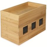 Logilink - Bambus Kabelbeheerpaneel - Stekkerdoos Afdekking - Bruin - Hout