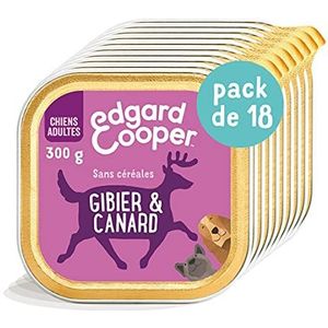 Edgard & Cooper Hondenbox, voor volwassenen, zonder herten, natuurlijk levensmiddelen, 18 x 300 g, vers, gezonde voeding, evenwichtige en gezonde voeding, hoogwaardig eiwit (gibier/eend)